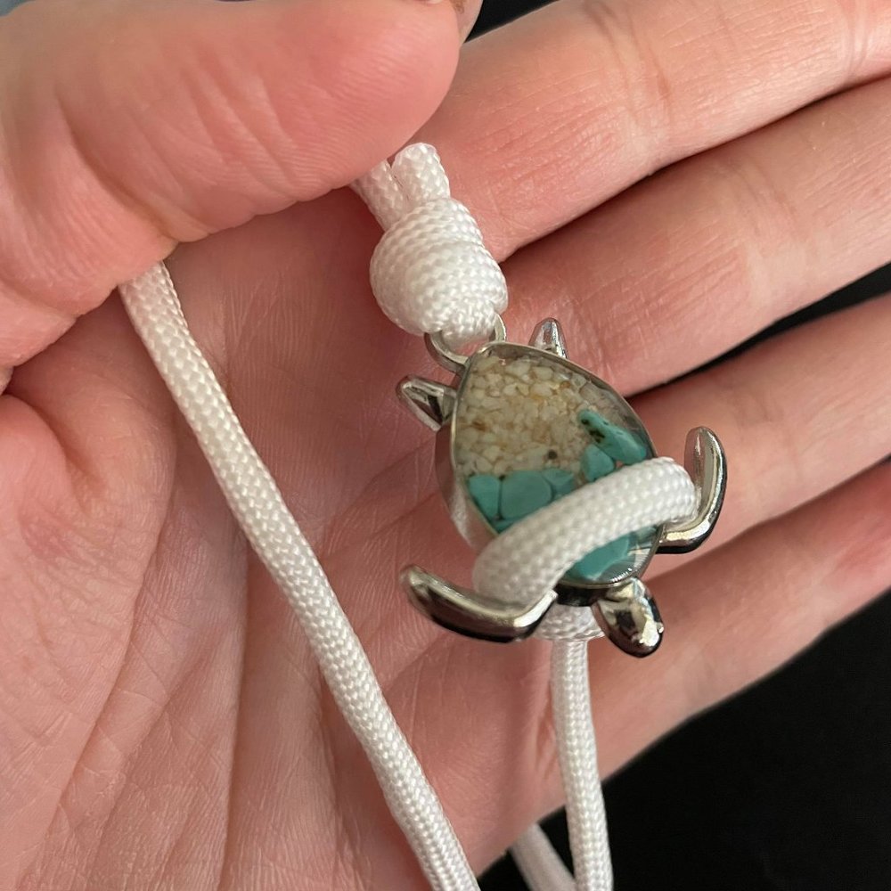 White And Turquoise Sea Turtle Bracelet